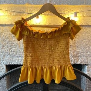 Mustard Smocked Top